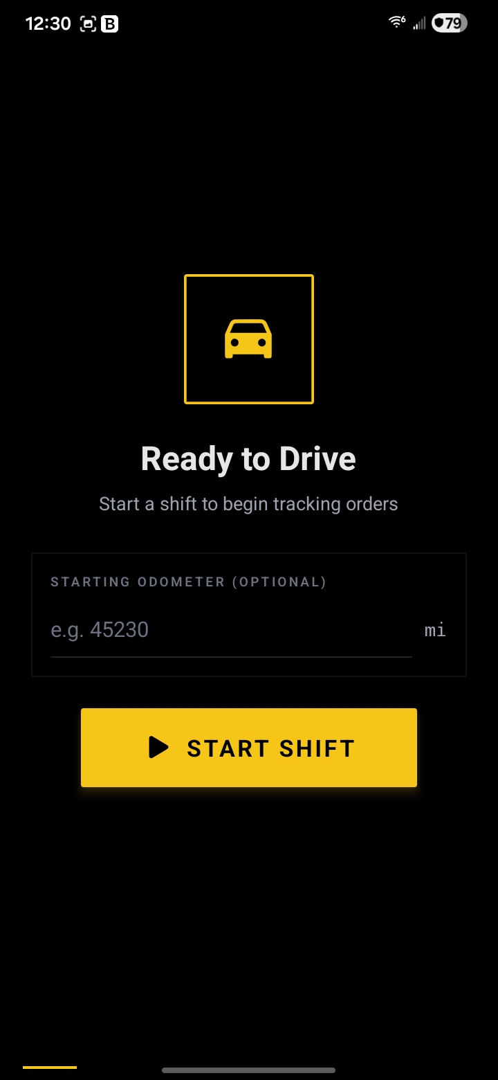 Pith drive screen showing shift tracking